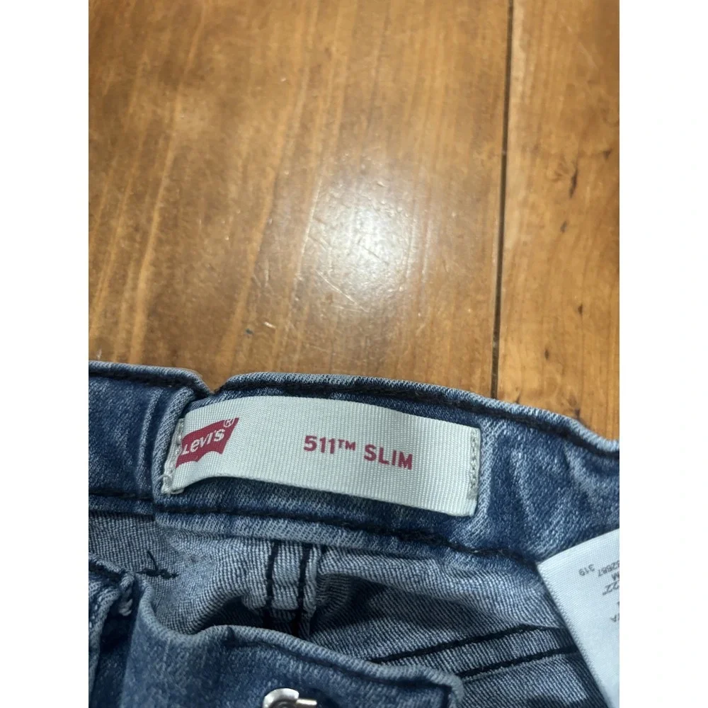 Levi's Boys 511 Slim Fit Jeans Size 8 Regular Blue Denim Adjustable Waist